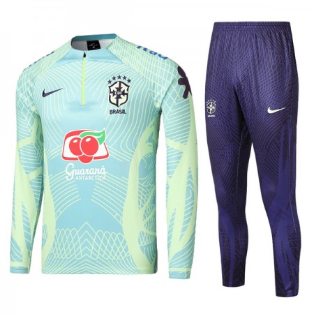 Brazilië Quarter Zip Kind Trainings Sweatshirt Pak 2022 Groene